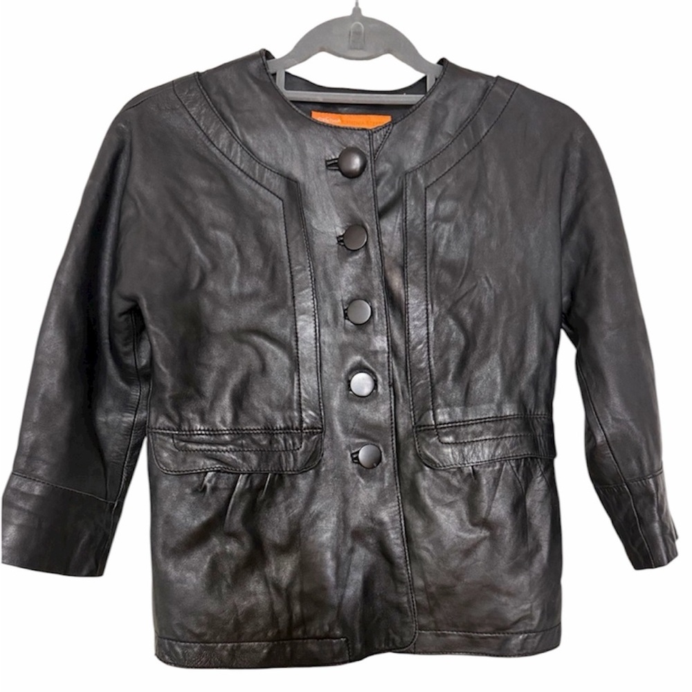 Vintage Cynthia Cynthia Steffe Black Leather Jacket – Size XS